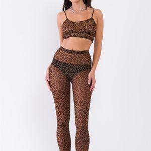 2 Pcs Leopard Print Lingerie Set